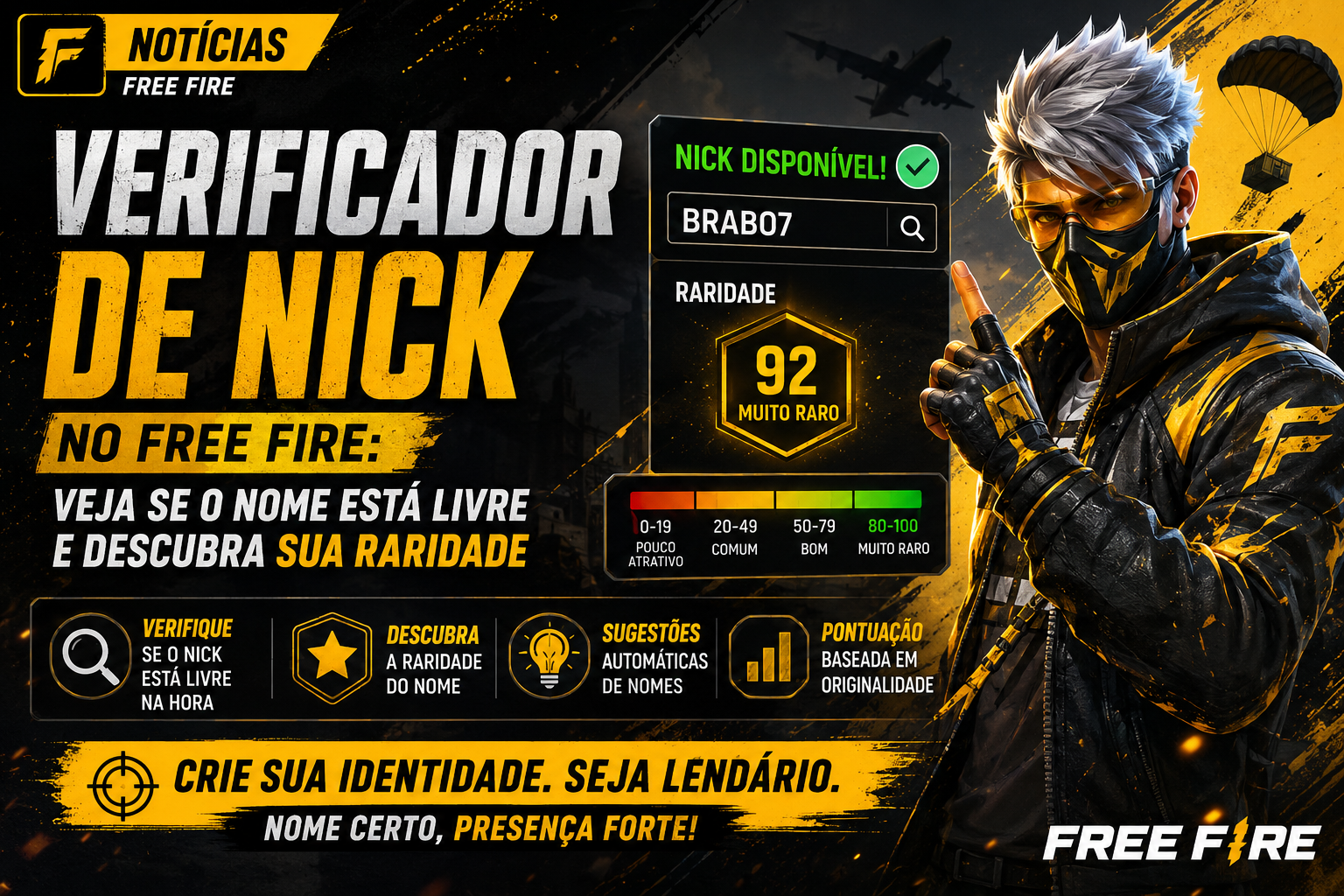 Verificador de Nick no Free Fire: veja se o nome está livre e descubra sua raridade